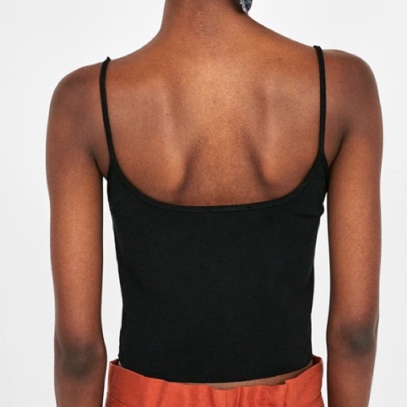 Zara Knit Twist Front tank top black size M - Picture 2 of 5
